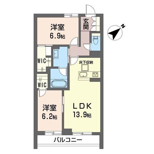 クラーロ(2LDK/3階)の間取り写真