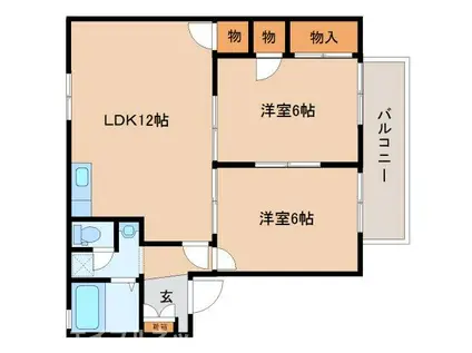 グリーンパークU(2LDK/2階)の間取り写真