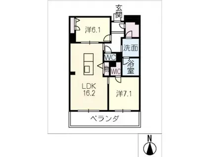 JM HIGASHIYAMA(2LDK/2階)の間取り写真
