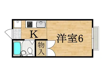 エステートピア今井パートII(1K/1階)の間取り写真
