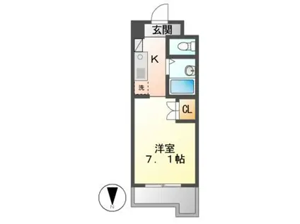 メジログランデ千代田(ワンルーム/3階)の間取り写真