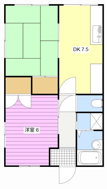 コーポショウサン I(2DK/1階)の間取り写真