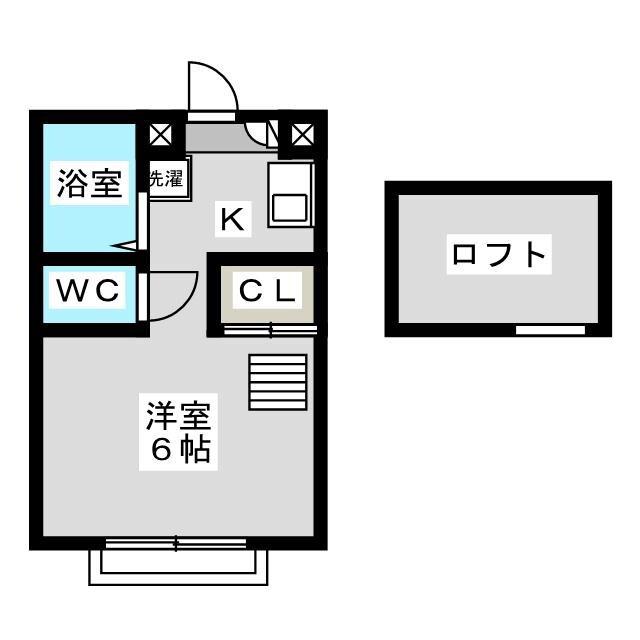 椿森レジデンス(ワンルーム/2階)の間取り写真