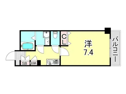 神戸アスタカレッジハイツ(1K/5階)の間取り写真