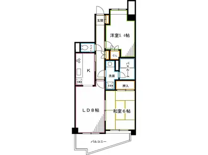 中野坂上パインマンション(2LDK/3階)の間取り写真