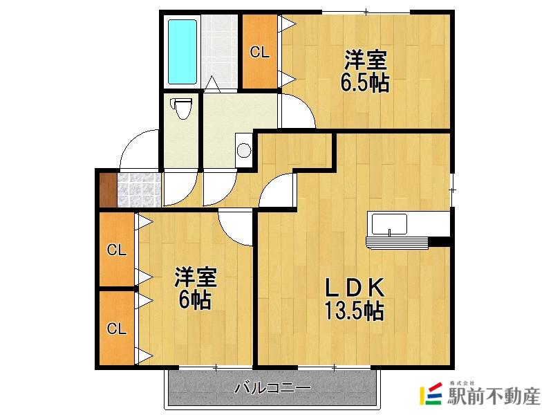 リビングタウン田代外町A(2LDK/1階)の間取り写真