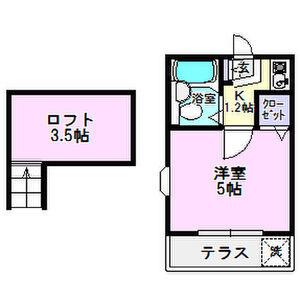 パレス海老山(1K/1階)の間取り写真