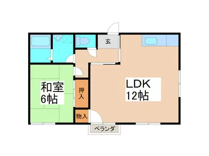 NONOI館(1LDK/1階)の間取り写真