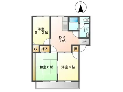 アトレ副島(3DK/2階)の間取り写真