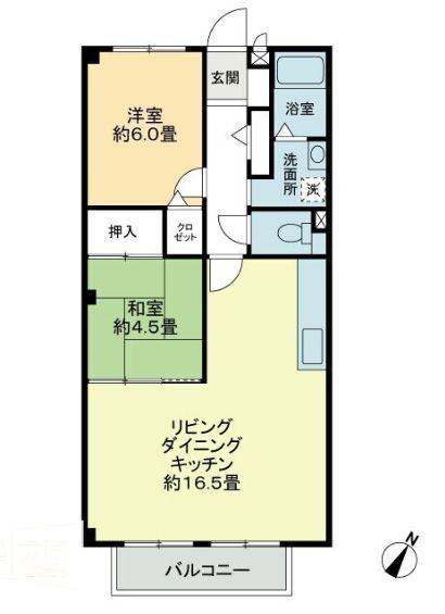 フォブール田村(2LDK/2階)の間取り写真