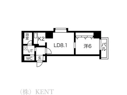 メゾンド北円山さくら(1LDK/7階)の間取り写真