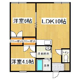仙石マンション(2LDK/2階)の間取り写真