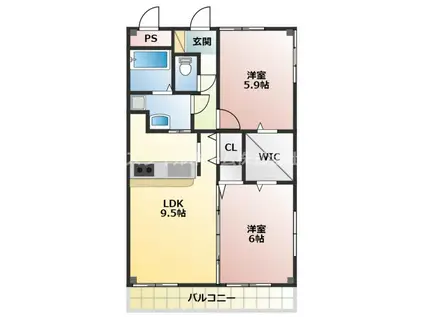 トゥルクパレス(2LDK/4階)の間取り写真