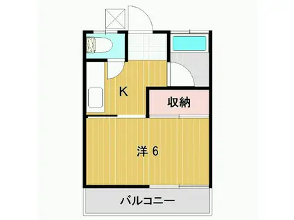 藤森コーポ(1K/1階)の間取り写真