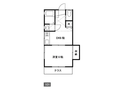 アレッシア(1DK/1階)の間取り写真