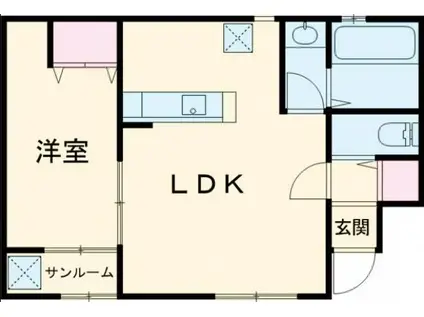 ヒルズ聖籠I(1LDK/1階)の間取り写真