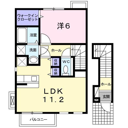 ヴェルサン ヴィラ(1LDK/2階)の間取り写真