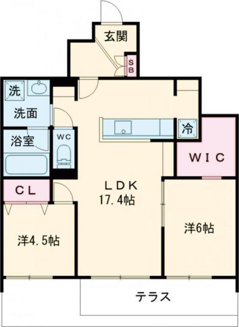 COMFORT FOREST.翠(2LDK/1階)の間取り写真