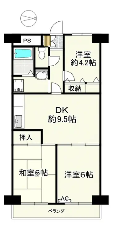 グリーンヒルズたちばな 2階階 間取り