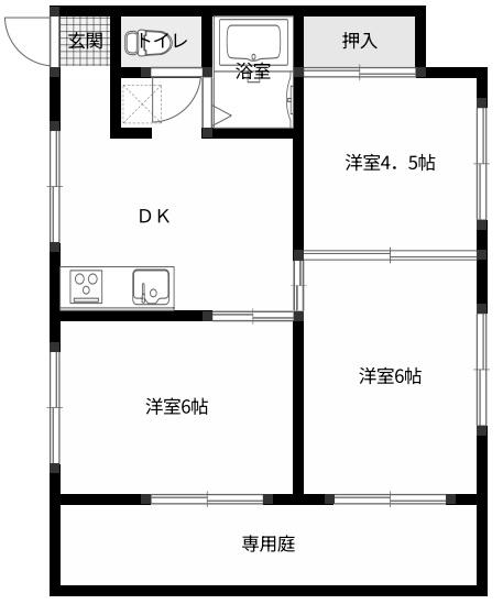 ラドーレ(3DK/1階)の間取り写真