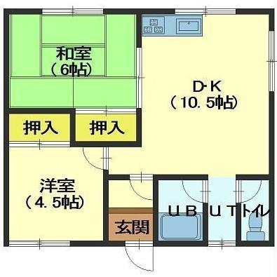 マイハイツ(2LDK/1階)の間取り写真