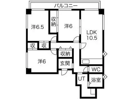 レジデンスRS(3LDK/5階)の間取り写真