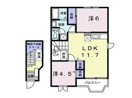 サニーフォレストC(2LDK/2階)の間取り写真