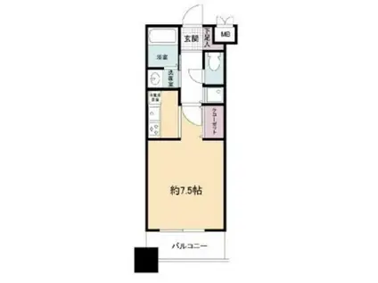 グランパーク天神A棟(1K/10階)の間取り写真