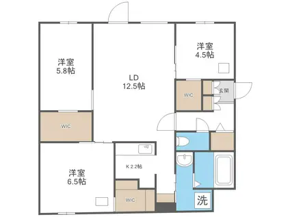 LE CLAIR MINAMIMARUYAMAルクレールミナミマルヤ(3LDK/3階)の間取り写真