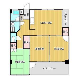栄コーポラス(3LDK/4階)の間取り写真