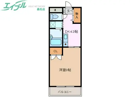 セピアコートII(1K/3階)の間取り写真