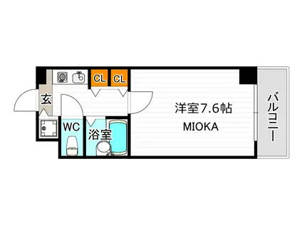 フロレスコ昭和町(1K/3階)の間取り写真