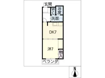 メゾン・アンジュ(1DK/1階)の間取り写真