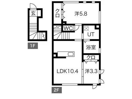 サニーゲイブルズ(2LDK/2階)の間取り写真