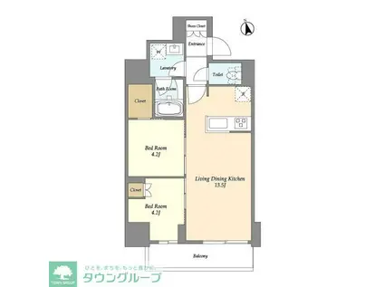 グランカーサ船堀I(2LDK/12階)の間取り写真