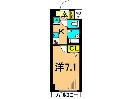 エルフラット南品川(1K/5階)の間取り写真