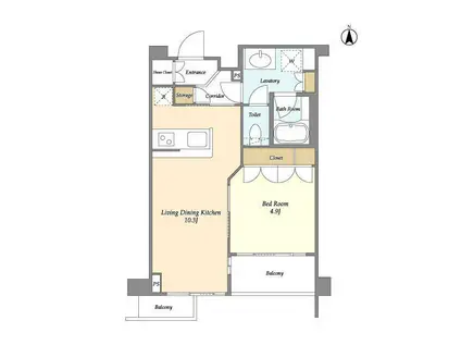 オーキッドレジデンス神楽坂(1LDK/2階)の間取り写真