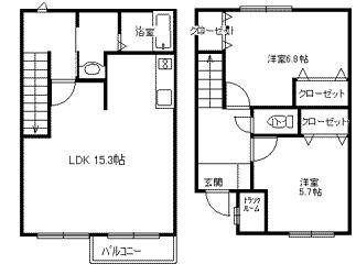 ナリッシュ410(2LDK/1階)の間取り写真