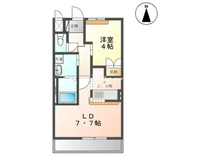 WING ROADIII(1LDK/1階)の間取り写真