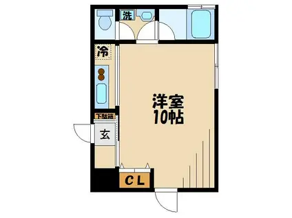 TERZO CASA(ワンルーム/3階)の間取り写真