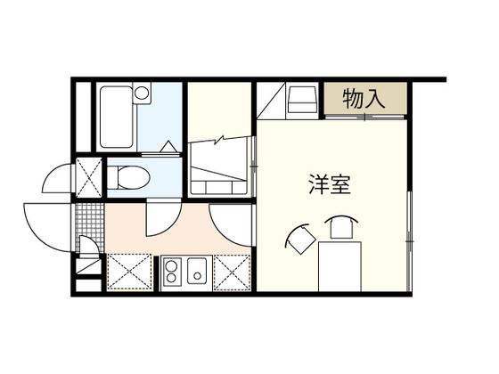 レオパレスくまい2(1K/2階)の間取り写真