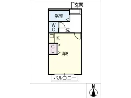 ロイヤル高津(ワンルーム/1階)の間取り写真