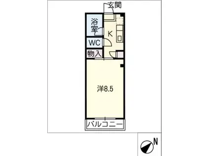 パレスミサカ(1K/2階)の間取り写真