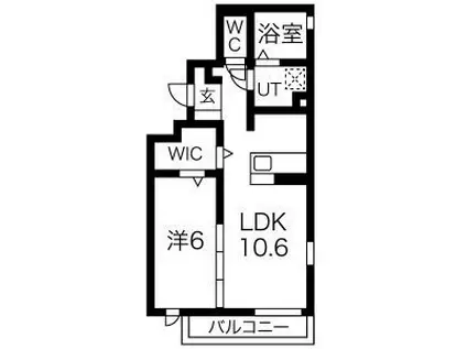 アンティークショコラ3番館(1LDK/1階)の間取り写真