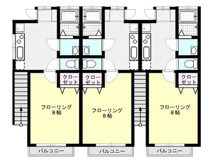 ビームI(1K/2階)の間取り写真