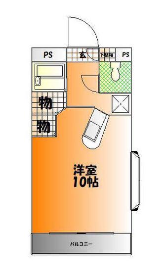 アルフィーネ今D(ワンルーム/1階)の間取り写真