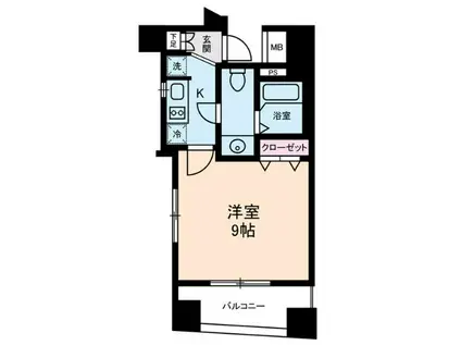 エルフラット鶯谷(1K/12階)の間取り写真