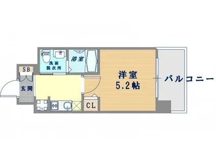 エスリード南堀江リバーサイド(1K/11階)の間取り写真