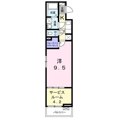 リファイメント(1SK/1階)の間取り写真