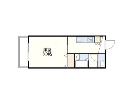 マンション大洋(1K/1階)の間取り写真